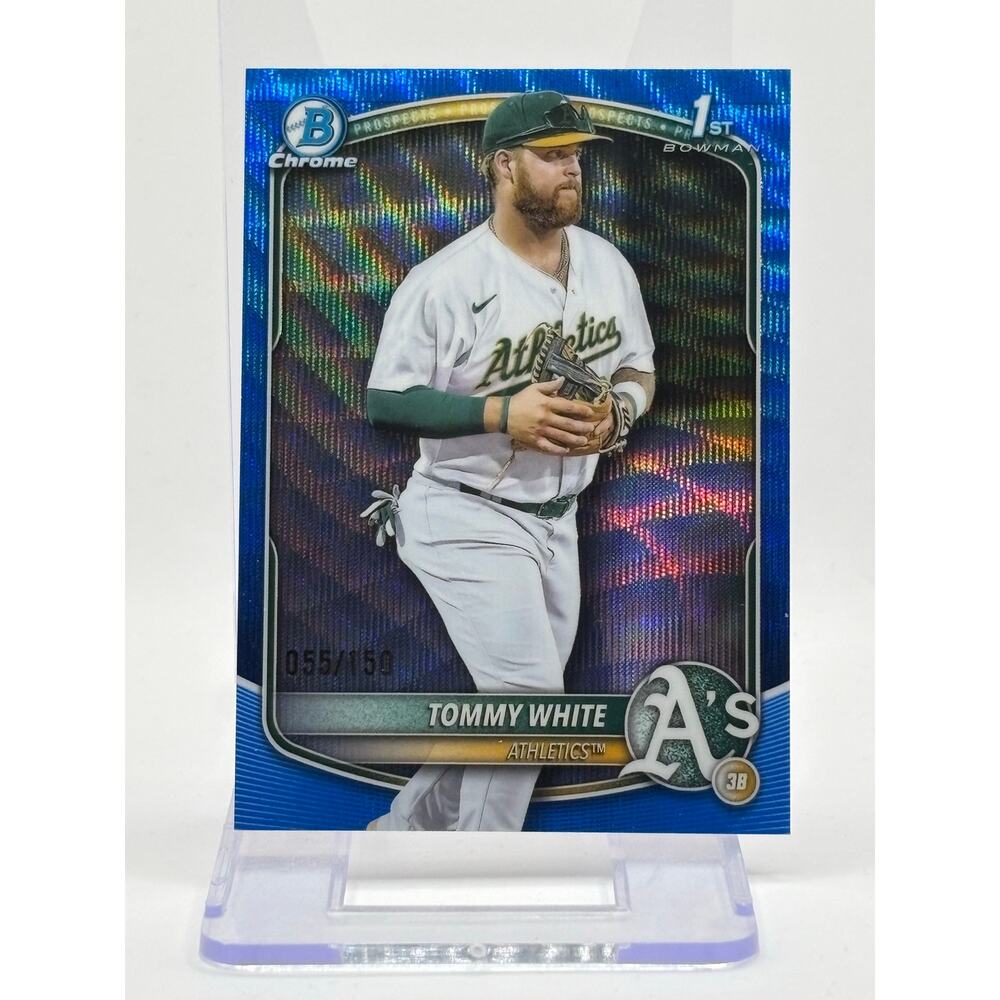 2025 Bowman Chrome Tommy White 1st Blue Wave Refractor 55/150 SP Athletics